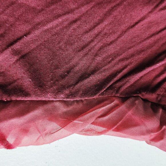 MOSSIMO Burgundy Burnout Velvet Tank Top V Neck Sleeveless Blouse Shirt - Picture 8 of 9